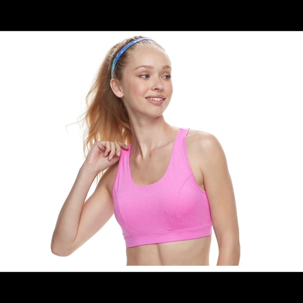 Tek gear power mesh small impact sports bra pink